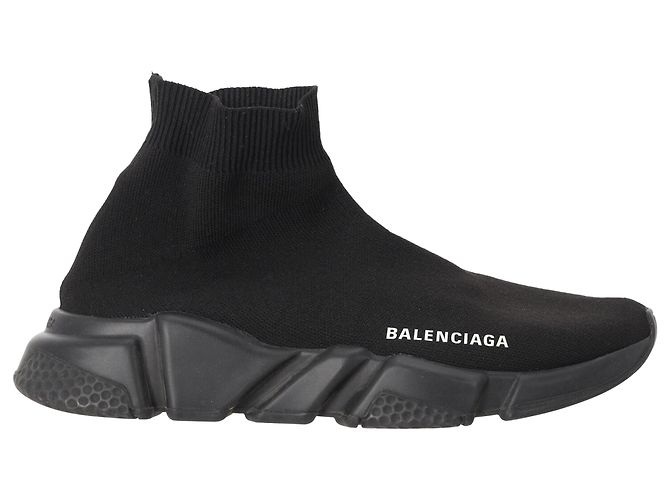 Balenciaga Speed Trainer Shoes in Black Polyester