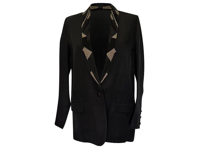 Blazer Anissa con adornos en viscosa negra de Iro Negro
