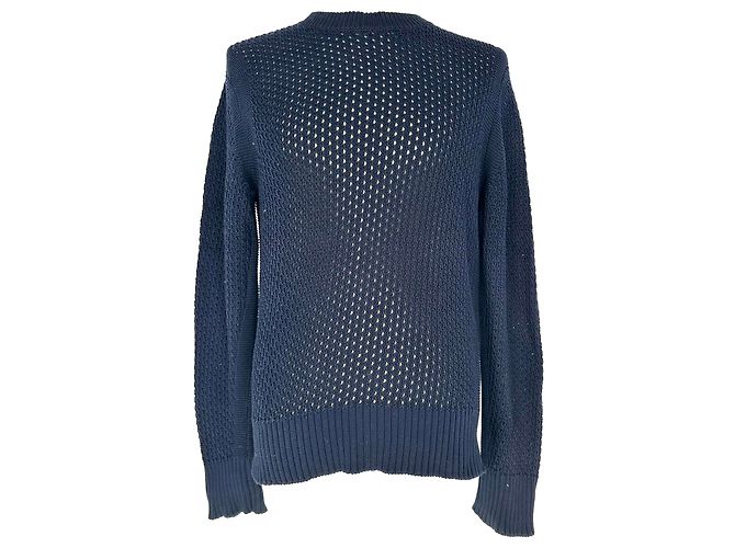 Tom Ford Häkelpullover aus Navy Blue Baumwolle Blau Marineblau 