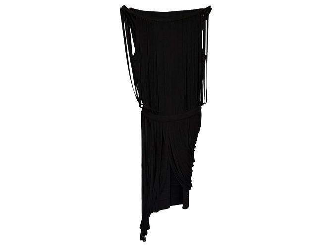 Vestido mini com franjas LeiLei em rayon preto de Herve Leger