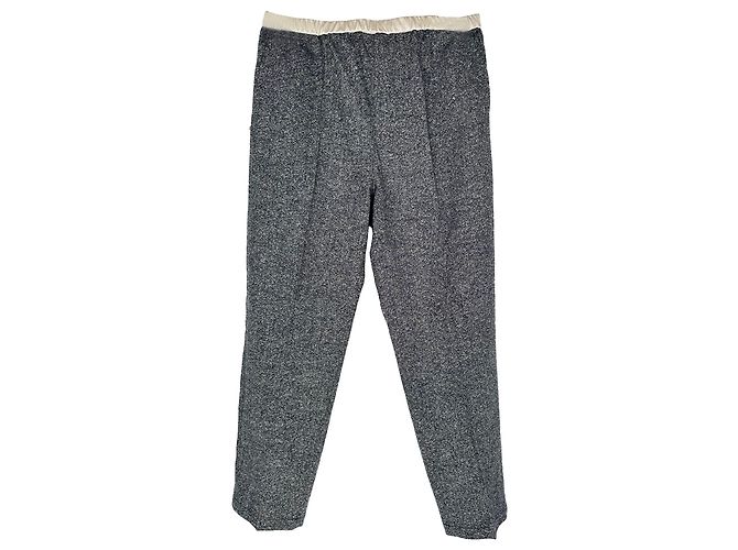 Max Mara Sportmax Hose aus elastischem Tweed in Grau aus Wolle