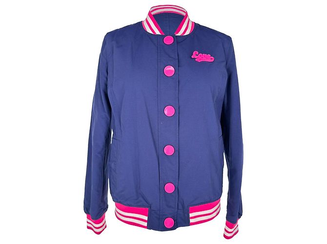 Love Moschino Bomber Jacket in Navy Blue Polyester