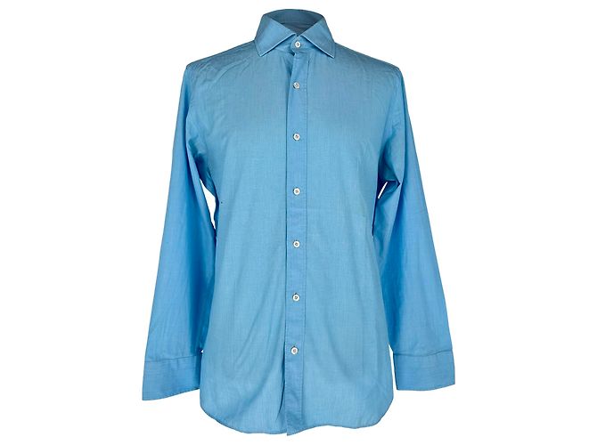 Tom Ford Button-Down-Hemd aus blauer Baumwolle
