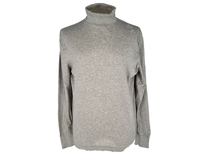 Tom Ford Strickpullover mit Rollkragen aus grauer Baumwolle