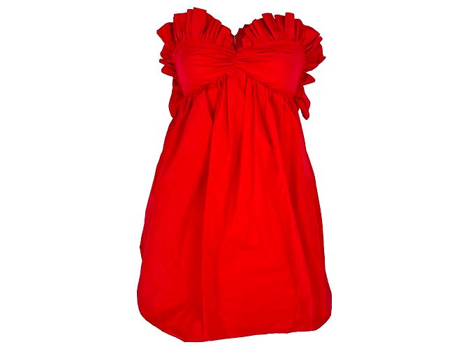 Autre Marque Philosophy di Lorenzo Serafini Rüschen-Minikleid mit Herz-Ausschnitt in Rot Polyester