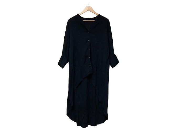 Autre Marque Yamaday MEDOC Oversized Hemd mit Stehkragen Schwarz