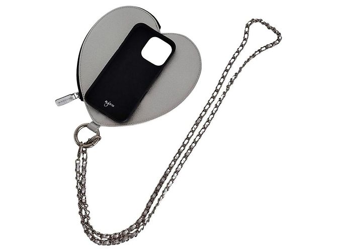 Autre Marque abito ajew custodia HEART custodia per smartphone a tracolla Argento