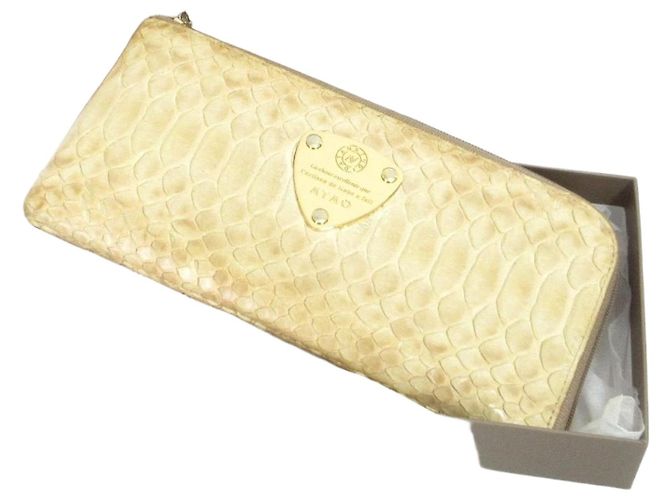 Autre Marque ATAO limo Python Long Wallet Beige