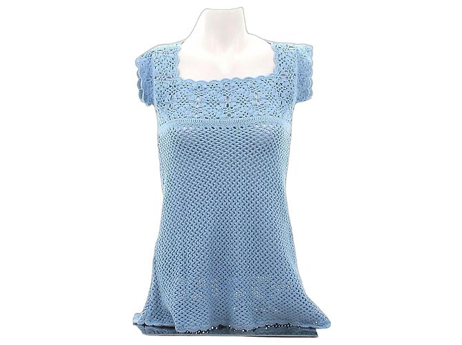 Autre Marque Minivestido Eloise de crochet Azul