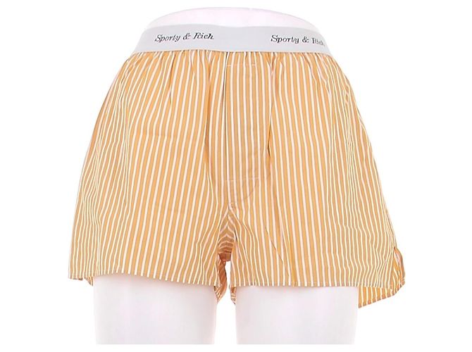 Autre Marque Short laranja às riscas