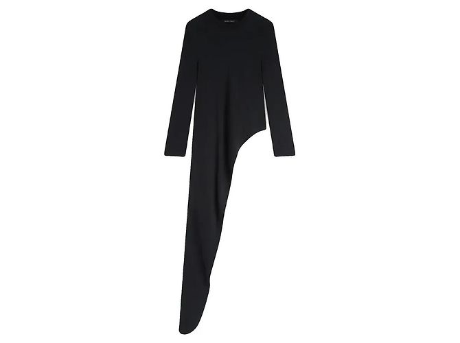 Top asimmetrico nero in cotone Phoebe Philo