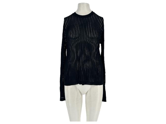 Autre Marque Pull HEDORA halbtransparent Schwarz 