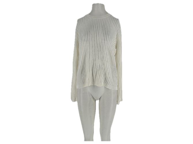 Autre Marque Pull HEDORA semi-transparent Blanc