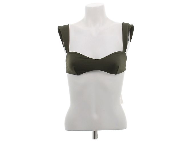 Magda Butrym Retro Bikini Oberteil Khaki