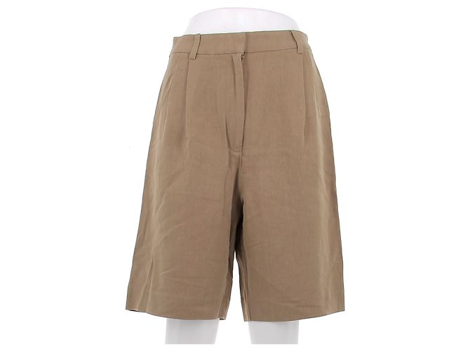Autre Marque Short de pregas marrom