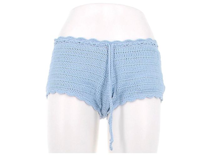 Autre Marque Short Genevieve em crochê Azul