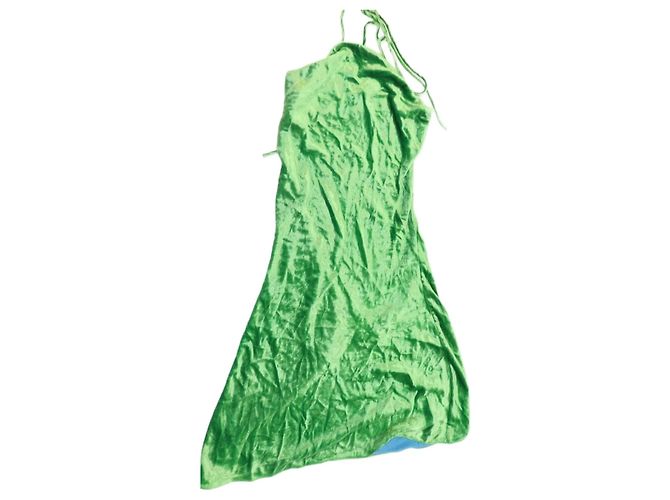 Rat & Boa Mini-Kleid mit Neckholder aus grünem Samt - Größe S