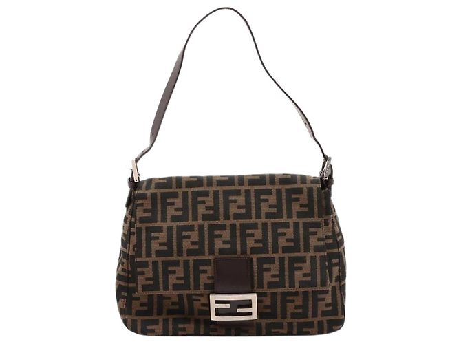 Fendi Borsa baguette Zucca Mamma marrone
