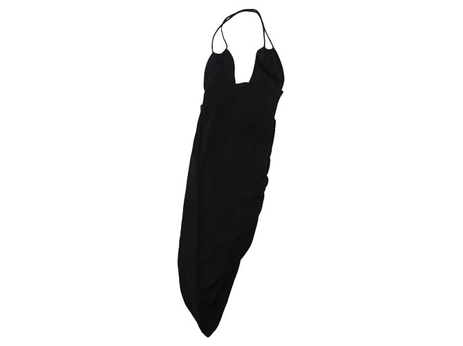 Revillon Ärmelloses REV Black Kleid mit geraffter Seite - Größe UK 8