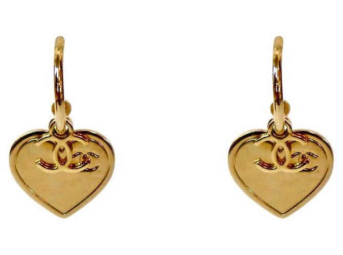 Chanel Orecchini Heart CC Gold D'oro