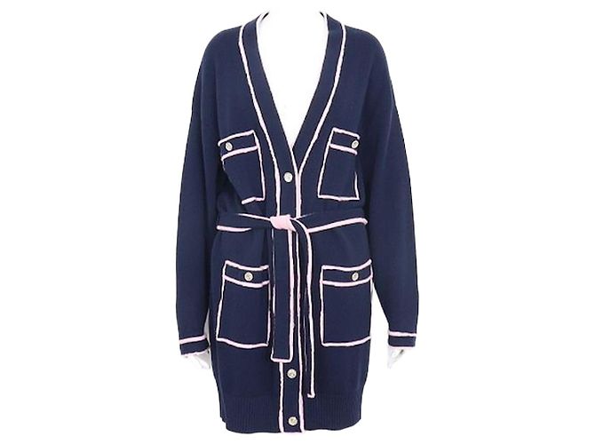 Chanel Langer Cardigan aus Kaschmir Blau