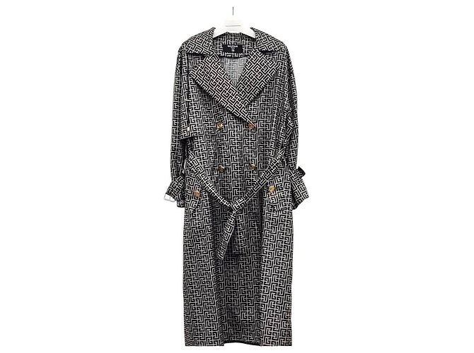 Balmain Trench in jacquard monogram Multicolore