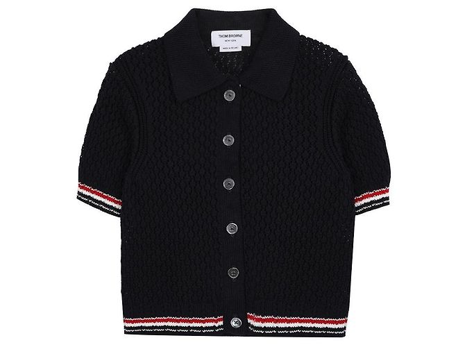 Thom Browne Kurzärmeliger Cardigan Blau 