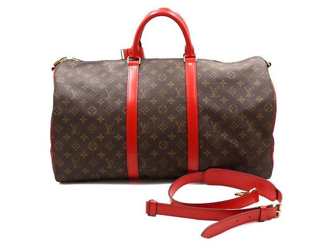 Louis Vuitton Borsa Tote e Borsa a Spalla Monogram Keepall Bandoulière Rosso