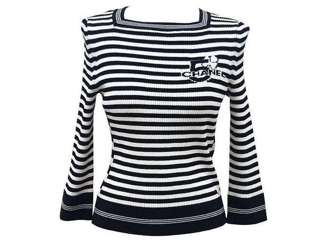 Chanel Gestreickte Strickware Mehrfarben 