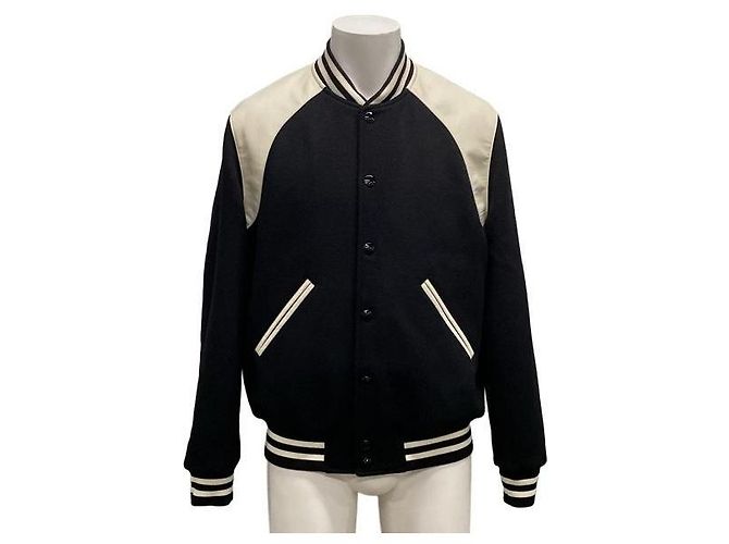 Céline Classic Teddy Jacket in Textured Wool Black