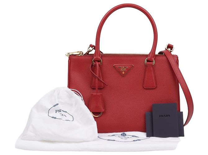Prada Sac cabas Galleria Medium en cuir Saffiano Rouge
