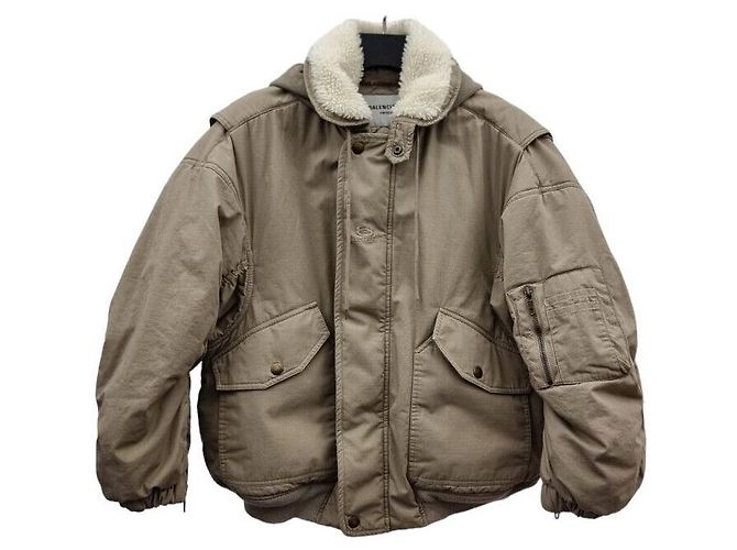 Balenciaga Chaqueta Bomber Unity de algodón ripstop sin usar Castaño