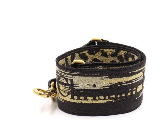 Dior Tracolla con anello e ricamo leopardato Nero 