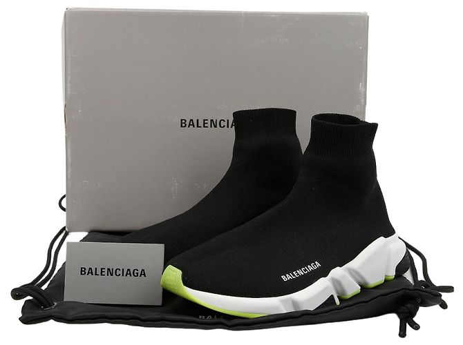 Balenciaga Speed Trainer Sneaker Schwarz Weiß Neongelb