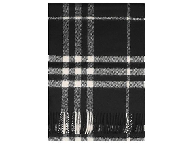 Burberry Sciarpa in Cashmere Check Nera Nero