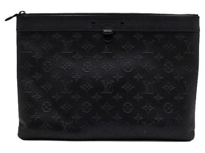 Louis Vuitton Pochette Monogram Shadow Apollo Clutch Bag Schwarz