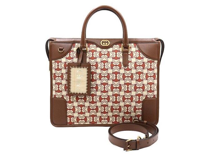 Gucci Pasta e Bolsa Tote de Mors de Jacquard Entrelaçado e Bolsa de Ombro Multicor