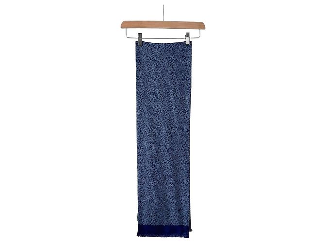 Hermès Bufanda reversible de seda Chandal Check Azul Gris