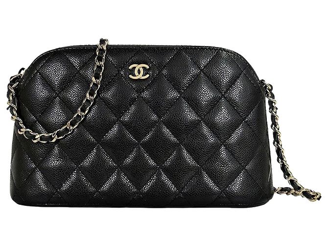 Chanel Borsa a tracolla Caviar Half Moon Chain Medium Nero