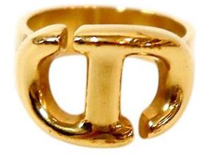 Dior Navy CD Gold Ring Size Golden 