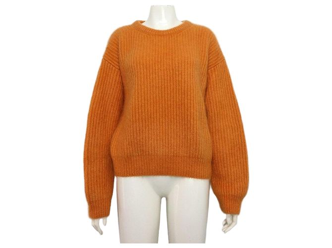 Céline Oversized Strickpullover aus Mohair und Seide für Damen Orange