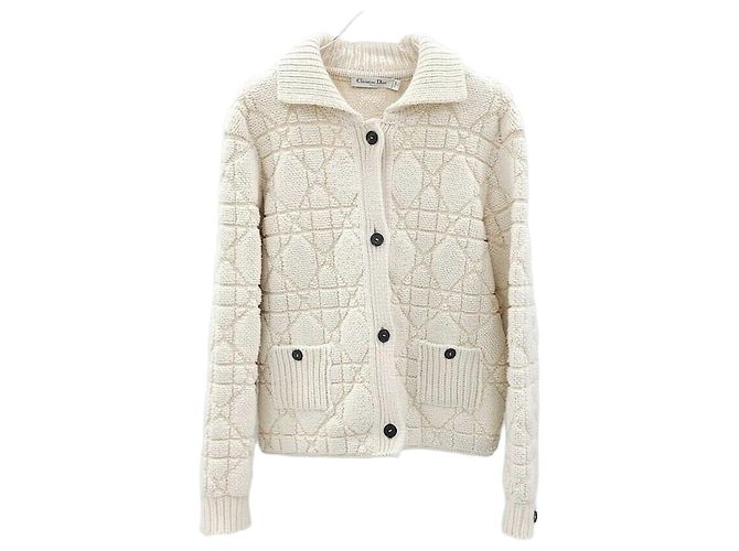 Dior Chaqueta de punto de lana técnica y cachemira Blanco