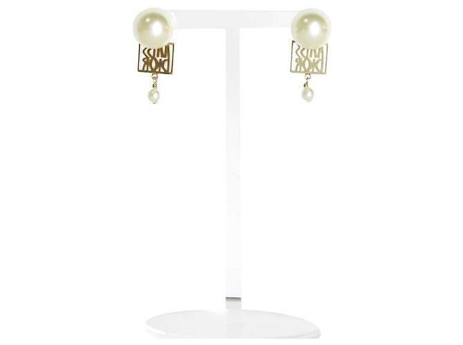 Dior Pendientes de perlas tribales Multicolor