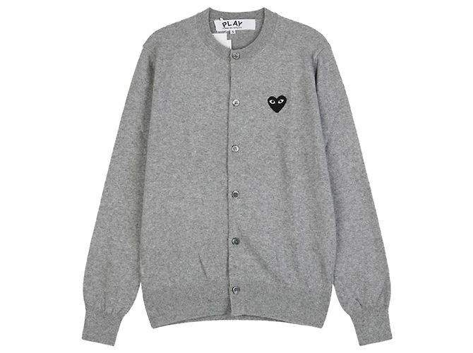 Comme Des Garcons Strickjacke Black Heart Grau AX
