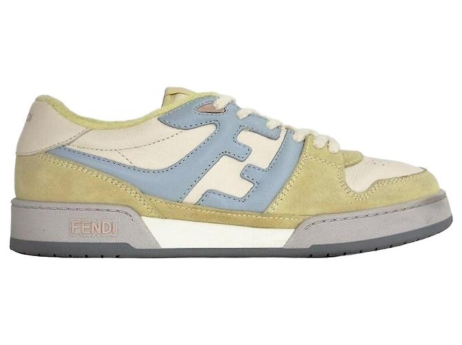 Fendi Match Suede Low Top Sneakers Blue