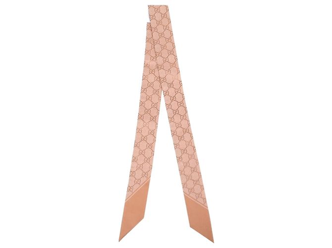 Gucci Pañuelo de cinta de seda estampado Rosa