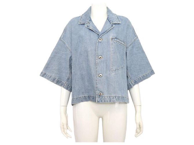 Bottega Veneta Light Bleached Women's Denim Jacket Blue