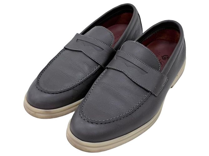 Loro Piana Summer Walk Leder-Loafer Braun