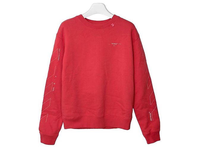Off White Sudadera de forro polar diagonal Unused Rojo Roja