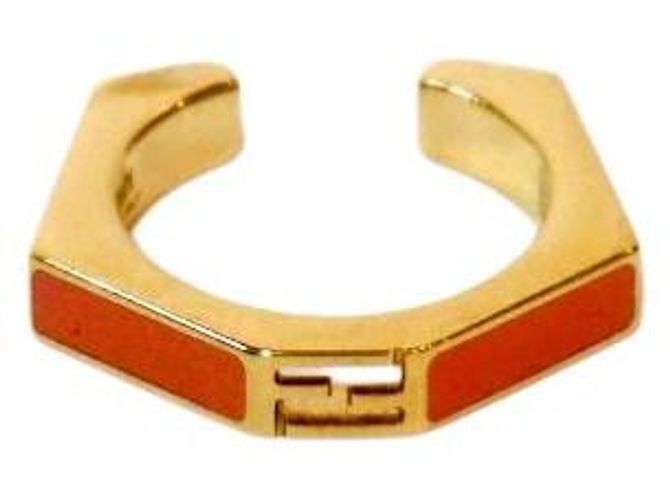 Fendi Orange FF Gold Ring 
